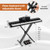88-Key Keyboard Piano Set with Adjustable Stand-Black - Color: Black