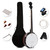 5-String Geared Tunable Banjo with case - Color: Black