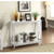 White Wood Console Sofa Table with Bottom Storage Shelf