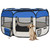 Dog Playpen Blue Polyester Medium Collapsible Dog Playpen