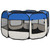 Dog Playpen Blue Polyester Medium Collapsible Dog Playpen