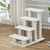 4-Step Pet Stairs Carpeted Ladder Ramp Scratching Post Cat Tree Climber-Beige - Color: Beige
