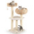 41 Inch Rattan Cat Tree with Napping Perch-White - Color: White