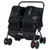 Foldable Double Pet Stroller with Adjustable Sunshade and Storage Basket-Black - Color: Black
