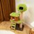 Cute Cat Tree for Indoor Cats with Mushroom-shaped Nest Condo and Climbing Ladder-Green