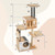 Modern Tall Cat Tower with Double Condos with Dangling Balls and Sisal Carpets-Natural - Color: Nat