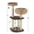 41 Inch Rattan Cat Tree with Napping Perch-Brown - Color: Brown