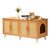 Cat Litter Box Enclosure for 2 Cats, Litter Box Furniture Hidden with Rattan Decorated Doors, Woode