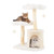 Cute Solid Wood Cat Tree Natural Branch Modern Flower Cat Tower with Sisal Scratching Posts-Beige -