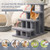 4-Step Pet Stairs Carpeted Ladder Ramp Scratching Post Cat Tree Climber-Beige