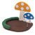 Mushroom Cat Bed Cat Claw Scratcher with Wide Bed and Sisal Scratch Panel-Multicolor