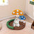 Mushroom Cat Bed Cat Claw Scratcher with Wide Bed and Sisal Scratch Panel-Multicolor