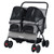 Foldable Double Pet Stroller with Adjustable Sunshade and Storage Basket-Gray - Color: Gray
