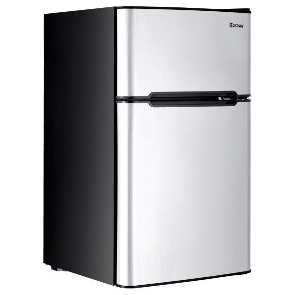 3.2 cu ft. Compact Stainless Steel Refrigerator-Gray - Color: Gray
