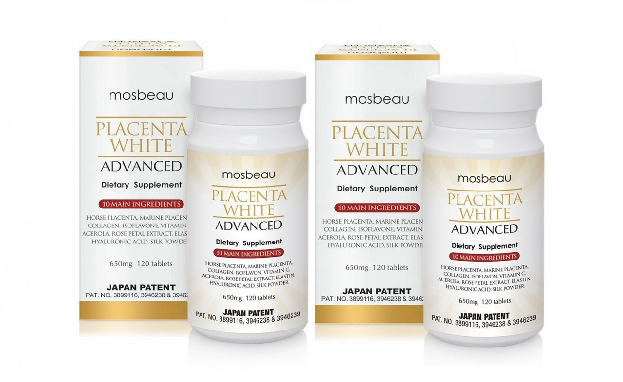 2x MOSBEAU Placenta White Advanced Skin Whitening Tablets