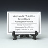 Tag description green with black trinitite, Specimen ID:56885, Sciencemall-USA