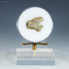 Trinitite front view, specimen 1.63 grams on a display stand, Sciencemall-USA