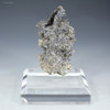Front-facing fulgurite Warrior lightning sand on a plexiglass riser, for sale at Sciencemall-USA