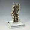 Side left-facing fulgurite Icarus lightning sand on a plexiglass riser, at Sciencemall-USA