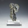 Front-facing fulgurite Icarus lightning sand on a plexiglass riser, for sale at Sciencemall-USA