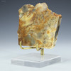 Side right-facing Jack Hills zircon rock slab on display stand, Hadean geology specimen 144 g, at Sciencemall-USA