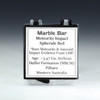 Marble Bar meteorite impact description tag, shown on the bottom of the perky case.