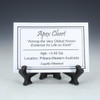 Display label for Apex Chert microfossil-bearing rock on a tag stand, Sciencemall-USA