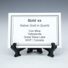 Native Gold xx in quartz ID:22218 description tag, Sciencemall-USA