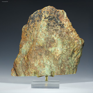 Jack Hills zircon rock 1.6 lb, front view on an acrylic stand, Yilgarn Craton, Australia, for sale at Sciencemall-USA