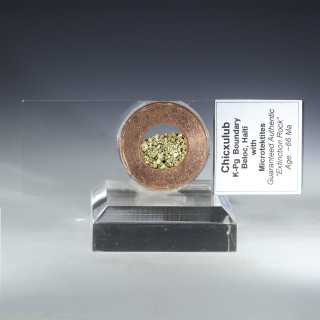 K-Pg boundary Chicxulub tsunami extinction rock impact crater Beloc, Haiti, microslide on a display stand with front label, for sale at Sciencemall-USA K-Pg boundary Chicxulub tsunami extinction rock impact crater Beloc, Haiti, microslide on a display stand with front label, for sale at Sciencemall-USA