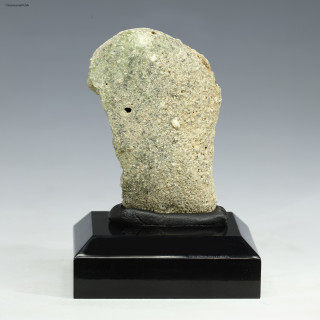 Large trinitite 87993, 10.3 gram specimen facing front on a stand, Sciencemall-USA