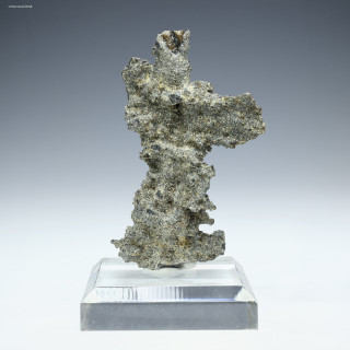 Hula dancer fulgurite lightning sand facing front on a plexiglass base, at Sciencemall-USA