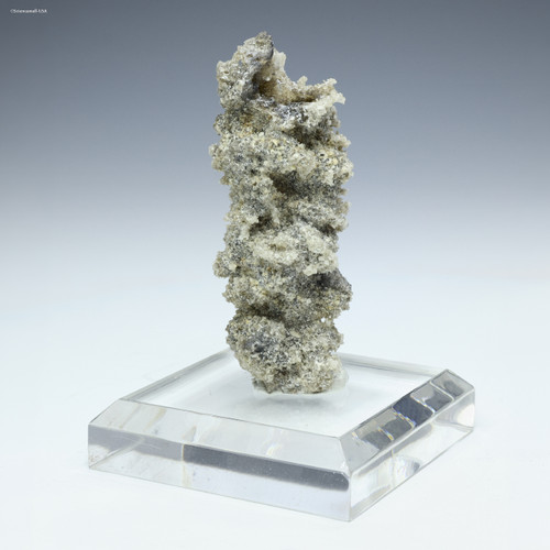 Side left fulgurite "Dragon's Head" ID:748875 on a plexiglass riser, from Italy, for sale at Sciencemall-USA