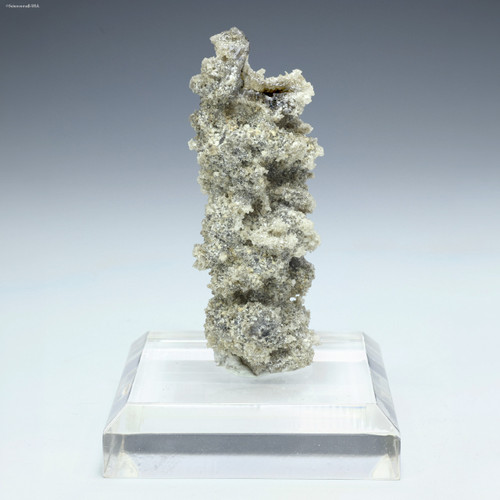 Front-facing fulgurite "Dragon's Head" ID:748875 on a plexiglass riser, from Italy, for sale at Sciencemall-USA