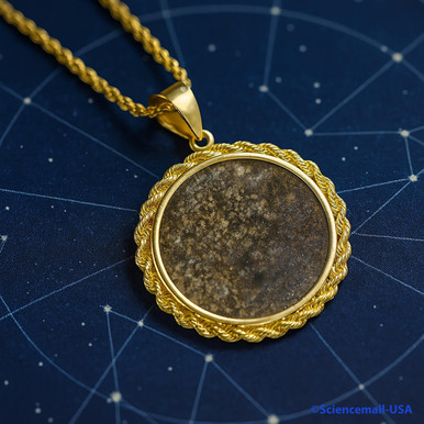 Meteorite Jewelry Pendant 14K Solid Gold - NWA 869
