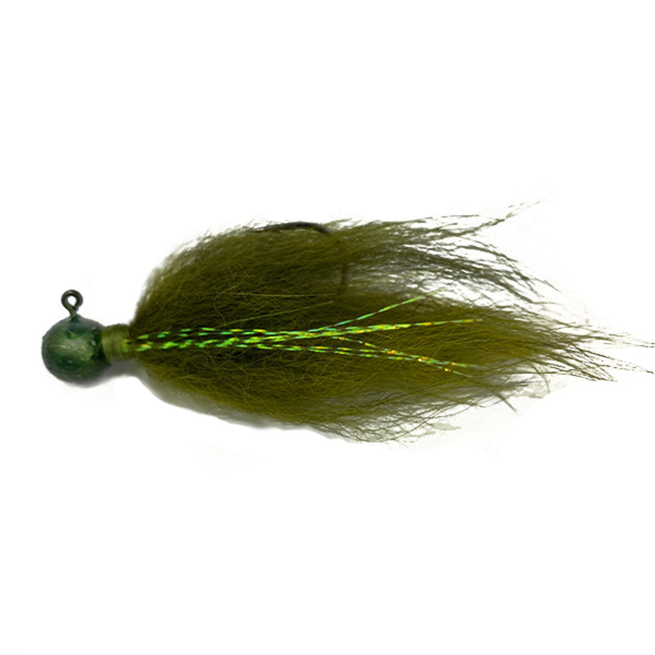 Olive Hair Jig - Bass Fishing Hair jig for smallmouth bass, walleye, and  many other game fish