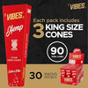 Vibes - Cones - Coffin - King Size - Hemp (Red) - 30 Boxes Per Display 3 Cones Per Box