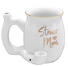 STONER MOM MUG - WHITE WITH GOLD LOGO