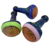 5" Double Glass Gold Fumed Honeycomb Pipe w/ Slime Stripe | Assorted Colors * ELITE SERIES