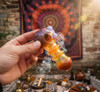 LuvBuds - 5" Fumed Neck Frit Topped And Wrapped HEAVY Hand Pipe, Assorted Colors May Vary (Generated with AI which can make mistakes)