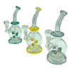 8" to 8.5" Bent Neck Bong/Rig with Mushroom Style Perc | Assorted Colors | 14mm Male Flower Bowl Included