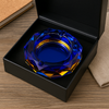 LuvBuds - 4" Faceted Octagon Iridized Glass Ashtray, Presentation Box Not Included (Generated with AI which can make mistakes)