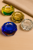 LuvBuds - 4" Faceted Octagon Iridized Glass Ashtray, Assorted Colors May Vary (Generated with AI which can make mistakes)