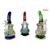 SirEEL - 9" Etched & Fumed Skull Design Rig with Flower Bowl, Assorted Colors May Vary