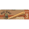 Zig-Zag - 36pk King Size Unbleached Cones, 3ct, Retail Display