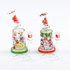 LuvBuds - 6" Baked On Holiday Themed Dab Rig with Banger, Assorted Colors May Vary