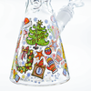 LuvBuds - 10" Baked On Holiday Beaker Bong with Flower Bowl, Assorted Colors May Vary