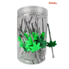SirEEL - 30pk 420 Leaf Steel Dab Tool Jar, Assorted Colors, Retail Display