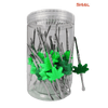 SirEEL - 30pk 420 Leaf Steel Dab Tool Jar, Assorted Colors, Retail Display