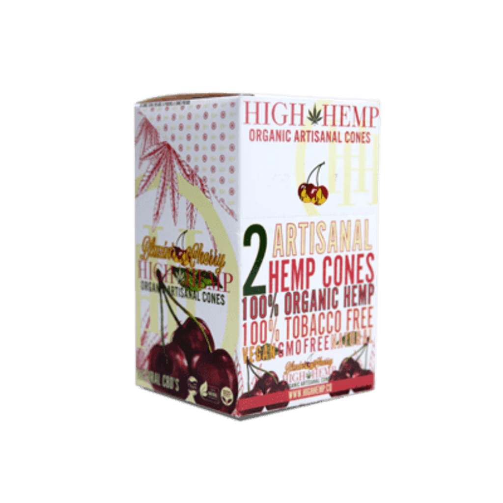 High Hemp Blazin Cherry Artisanal Hemp Cones 15 Pouches 2 Cones per pouch